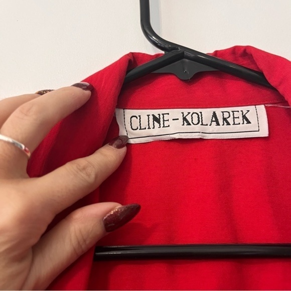 Cline Kolarek Vintage Red Double Breasted Blazer Medium - Picture 2 of 6